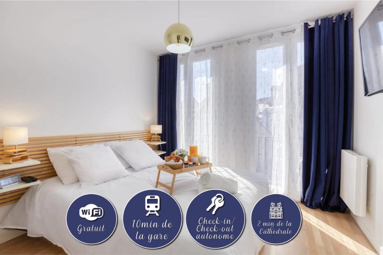 L'Elegance : T2 Proche Cathedrale De Chartres. Apartment Luaran gambar